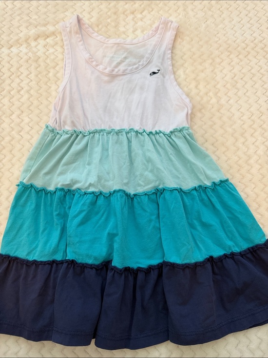 Vineyard Vines Other - Vineyard vines Girls Colorblock Tiered Tank Dress - White, Mint, Teal & Navy